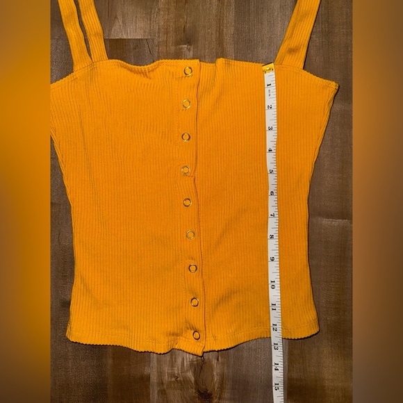 Reformation Nicole Ribbed Tank Top in Marigold Size Medium - Picture 5 of 9
